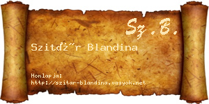Szitár Blandina névjegykártya
